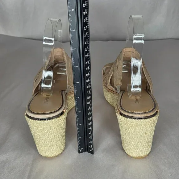 NWT Donald Pliner Ithacaqa Metallic Suede Wedge Sandal Size 8.5 - Picture 4 of 9